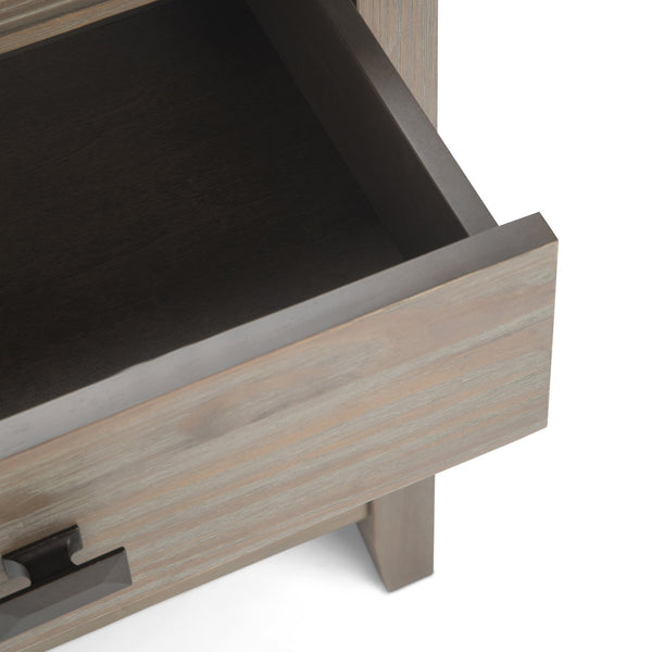 English Elm Artisan Distressed Grey Bedside Table - Handcrafted Elegance With Ample Storage For Any Room B136P158107