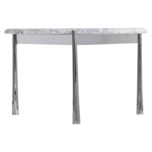 Bernhardt Bernhardt Arris Cocktail Table With Arabescato Marble Top & Polished Stainless Steel Base, 17" H 321011