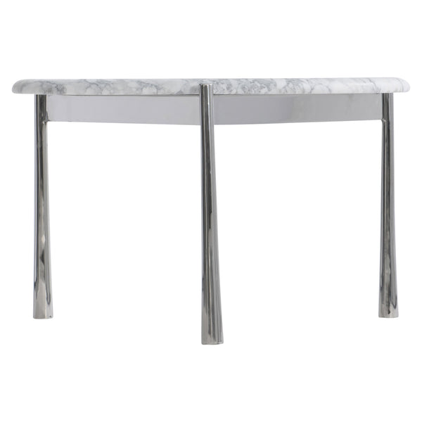 Bernhardt Bernhardt Arris Cocktail Table With Arabescato Marble Top & Polished Stainless Steel Base, 17" H 321011