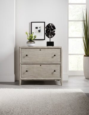 Hooker Furniture Burnham Grey Mink Lateral File With Locking Drawers, Alder Veneer, Dark Bronze Knobs, Smooth Ball-Bearing Slides 5921-10466-90