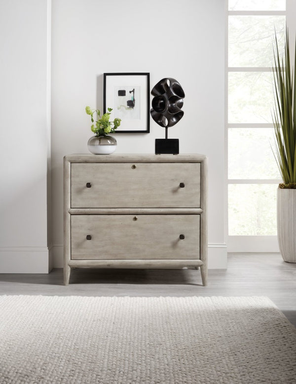Hooker Furniture Burnham Grey Mink Lateral File With Locking Drawers, Alder Veneer, Dark Bronze Knobs, Smooth Ball-Bearing Slides 5921-10466-90