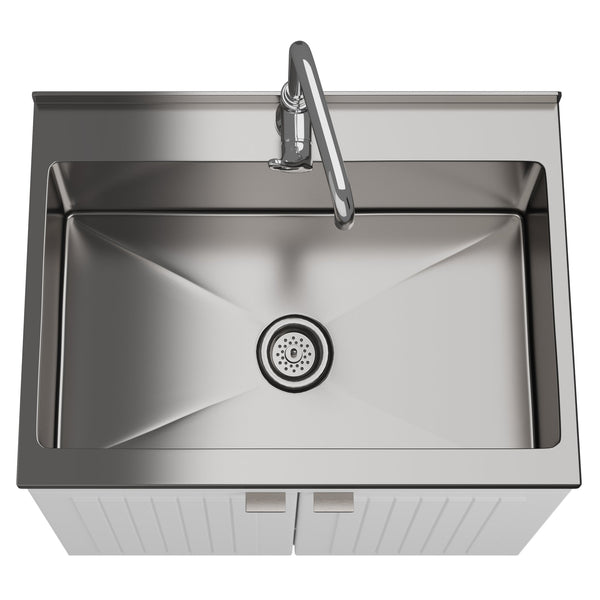 English Elm Murphy 28" Laundry Cabinet With Deep Stainless Steel Sink & High-Arch Faucet - Perfect For Your Space! B136P158808