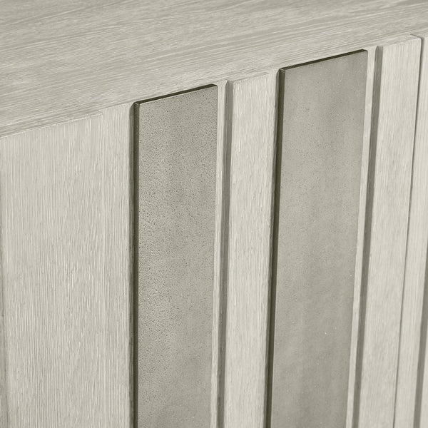 Bernhardt Bernhardt Tempo Buffet With Wire‑Brushed Oak & Sandblasted Aluminum Overlays, Soft‑Close Storage 346132