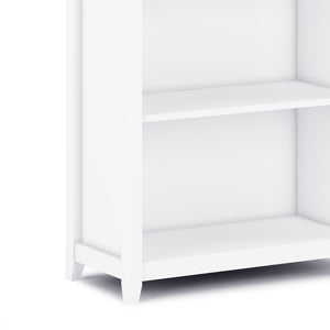 English Elm Amherst 30-Inch Solid Wood Bookcase - Elegant White 5-Shelf Storage For Living Room & Office Decor B136P158319