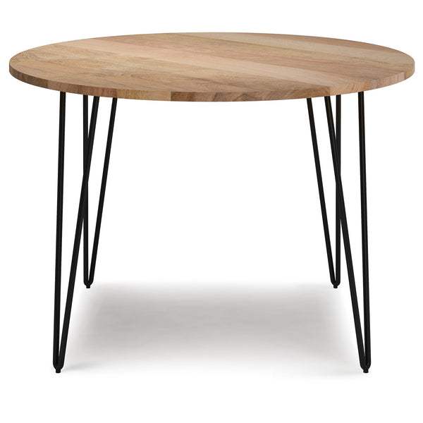 English Elm Hunter 45-Inch Round Dining Table – Stylish Mango Wood & Hairpin Legs For Modern Spaces, Seats 4 B136P158742