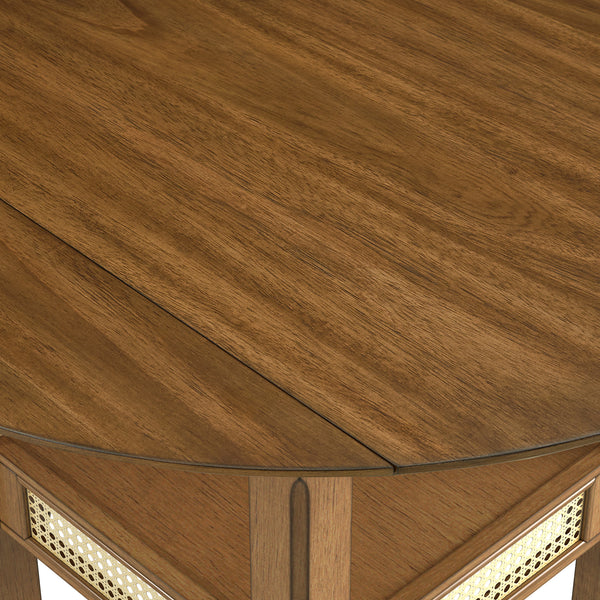 Homelegance By Top-Line Delroy Cane Accent Counter Height Table Oak Rubberwood