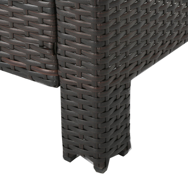 English Elm Christopher Knight Home® - ANTIBES 4PCS Wicker Chat Set with Beige Cushions, PE Rattan & Iron Frame, Weatherproof Outdoor Seating ANTIBES4PCBRN