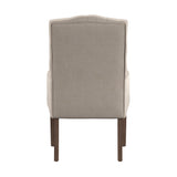 Homelegance By Top-Line Amina Light Distressed Natural Finish Linen Tufted Dining Chair Light Natural Wood