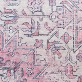 Nourison Washables NWB15 Machine Made Power-loomed Narrow Border Indoor Only Vintage  Rug Pink, Pink Front Base, 85% Polyester,9% Cotton,6% Other Fibers 99446994363