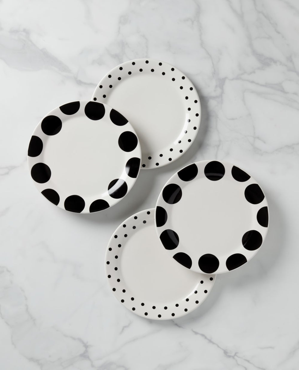 Lenox Kate Spade On The Dot Assorted Dinner Plates, Set of 4 White, WHITE STONEWARE 895200