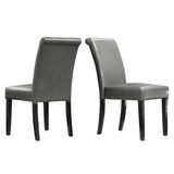 Homelegance By Top-Line Alessio Faux Leather Upholstered Dining Chair (Set of 2) Black Rubberwood