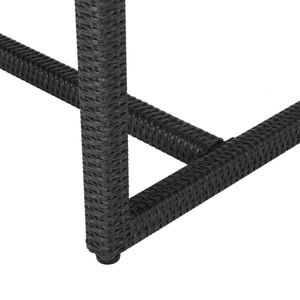 English Elm Christopher Knight Home® - SANTA rattan dining table with water-resistant iron frame, woven patio centerpiece for outdoor entertaining Grey 62.5 L x 38 W x 6 H 62003.00GRY