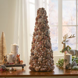 Christopher Knight Home® - Noble House - Pre-Decorated Pine Cone and Glitter Unlit Artificial Tabletop Christmas Tree