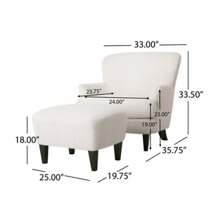 English Elm Christopher Knight Home® - Club Chair And Ottoman Set - Stylish Comfort For Your Living Room, Perfect For Relaxation And Decor 74114.00ALM