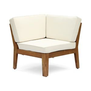 English Elm Christopher Knight Home® - Grenada 5-Seater Acacia Wood Sectional Sofa Set - Weather-Resistant, Handcrafted Comfort & Style N773OS00056C