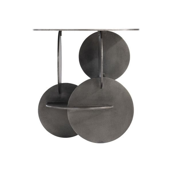 Bernhardt Bernhardt Sculptural Tribus Side Table In Graphite Cast Aluminum — Modern Accent Table 22"W X 23"H 321122