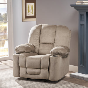 English Elm Christopher Knight Home® - Luxurious Manual Recliner Chair with Skin-Friendly Fabric, Dual Cup Holders, Ergonomic Padded Comfort Coffee 57578.00LAT