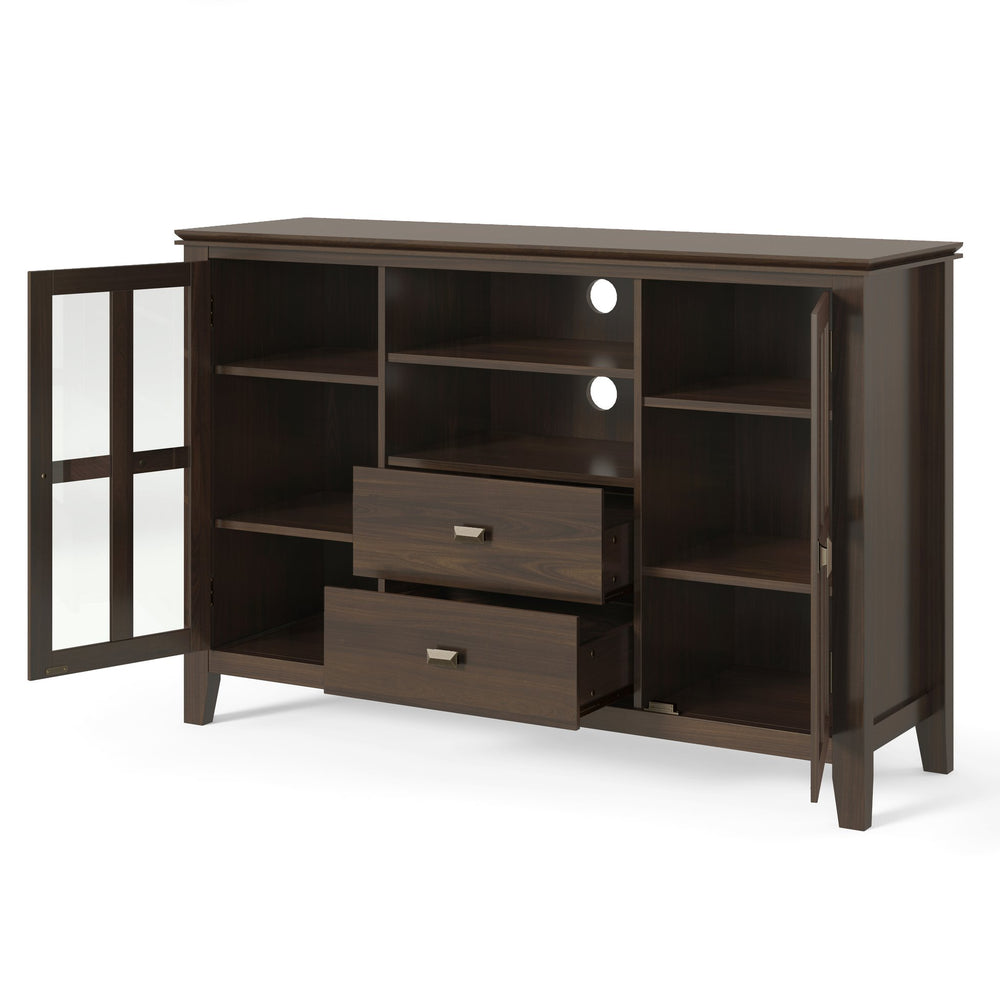 English Elm Artisan Tall Tv Media Stand - Rich Tobacco Brown, Solid Wood With Stylish Storage & Timeless Design B136P158411