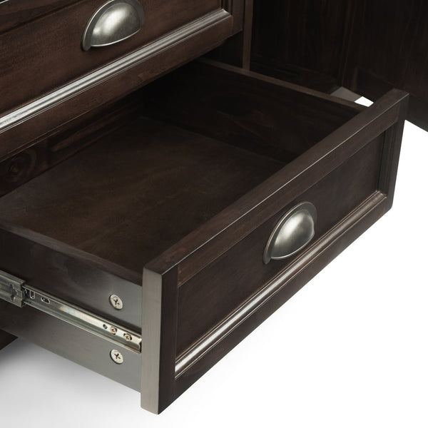 English Elm Burlington 72" Solid Wood Tv Media Stand In Mahogany Brown - Elegant Storage For Modern Living Rooms B136P159514