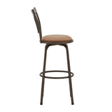 Homelegance By Top-Line Donaghy Curve X-Back Wood Trim Adjustable Stools (Set of 3) Bronze Engineered Wood