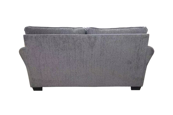 Porter Designs Porter Savannah Soft Gray Chenille Reversible Loveseat With Geometric Accent Pillows For Comfort Gray Fabric 01-207-02-1731