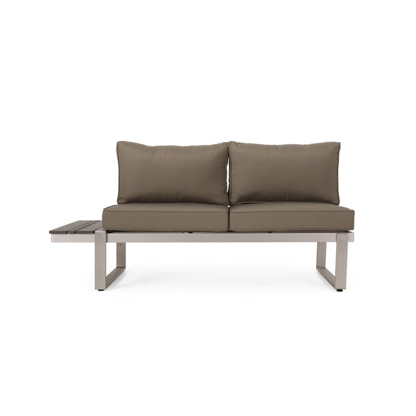 English Elm Christopher Knight Home® - Sterling Khaki Left Arm Sofa Seater - Elegant Aluminum Frame, Durable Comfort For Indoor & Outdoor Use 68036.00GRY