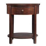 Homelegance By Top-Line Traver 1-Drawer Oval End Table Espresso Wood