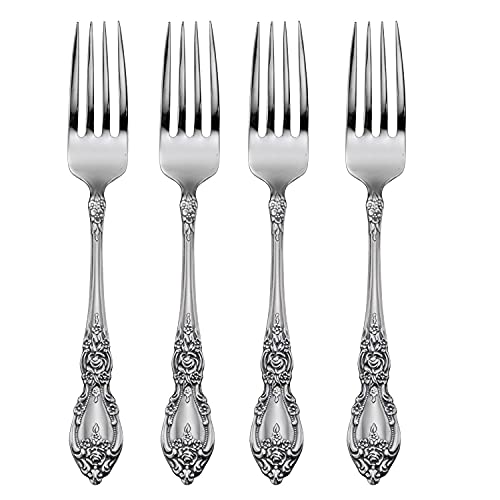 Lenox Oneida Wordsworth Everyday Flatware Dinner Forks, Set of 4 Metallic, STAINLESS METAL 2285004A