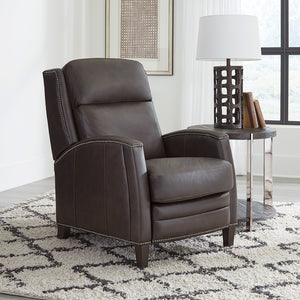 Parker House Vermont - Slate Noire Manual Pushback Recliner Gray Top Grain Leather With Match (X) Mvmt#812-slno