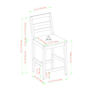 Solid Wood Ladder Back Counter Stool - Set of 2 Walnut ERKD7DWTVS Walker Edison