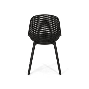 English Elm Christopher Knight Home® - POSEY Chair - Weather-Resistant Polypropylene Outdoor Dining Chair with Perforated Diamond Mesh Design for Durable Style Black 27.5 L x 21.5 W x 20.2 H 69067.00