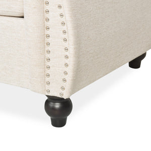 English Elm Sofa Chesterfield Three Seat Tufted Scrolled Arm Nailhead Living Room Formal Piece 68014.00FBGE