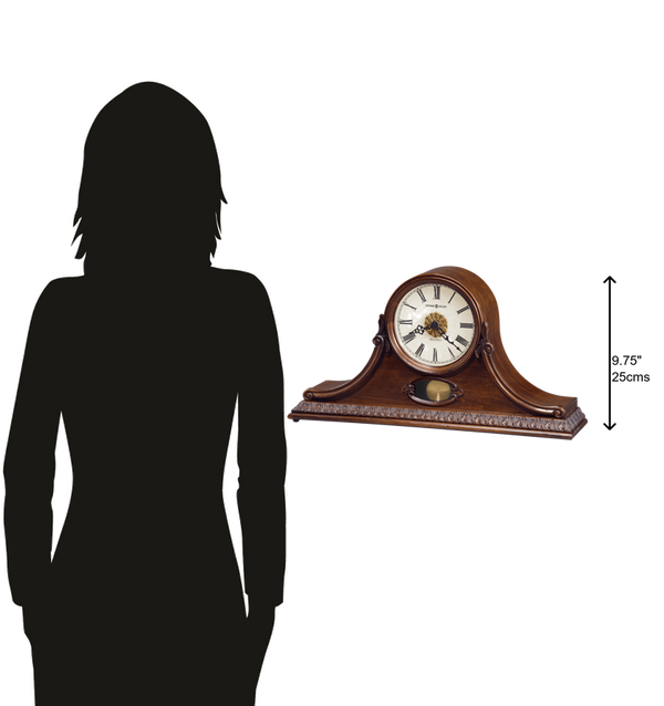 Hekman Furniture 635144 Elegant Hampton Cherry Mantel Clock With Dual-chime Movement And Antique Brass Pendulum Design Americana Cherry Andrea Mantel Clock 635144