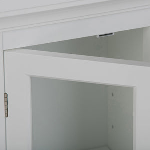 English Elm Avington - Contemporary Pure White Single Door Wall Cabinet With Adjustable Shelf For Versatile Storage B136P158502