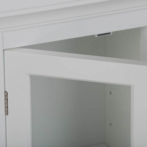 English Elm Avington - Contemporary Pure White Single Door Wall Cabinet With Adjustable Shelf For Versatile Storage B136P158502