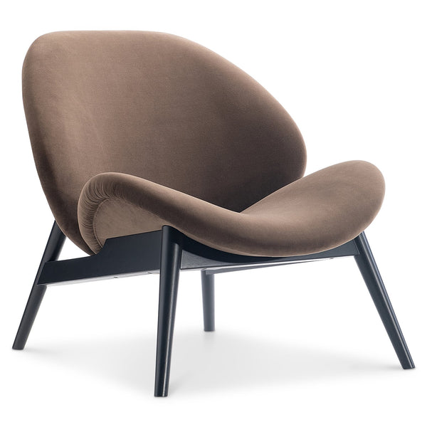 Bernhardt Bernhardt Jett Molded Upholstered Shell Accent Chair with Exposed Wood Frame Brown L7403O