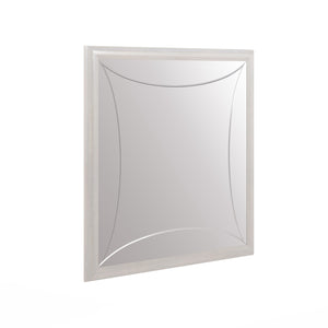A.R.T. Furniture Mezzanine Framed Mirror In Dove Gray - Elegant Etched Curves For Timeless Transitional Decor Light Gray Parawood And Poplar Solids,Mirror 325120-2249