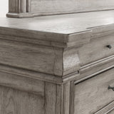 Pulaski Furniture Madison Ridge 10 Drawer Dresser and Framed Mirror in Heritage Taupe P091-BR-K7-PULASKI P091-BR-K7-PULASKI