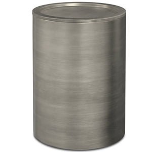 English Elm Corbin Handcrafted Metal Side Table in Antique Copper Finish — Industrial Round Cylinder End Table, 16" diameter x 21" high Gray B136P158996