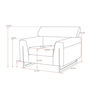 Pasargad Home Serena Lounge Chair - Adjustable Headrest, Plush Comfort, Perfect For Relaxation Blue Poly Fabric Pzw-2027b-1
