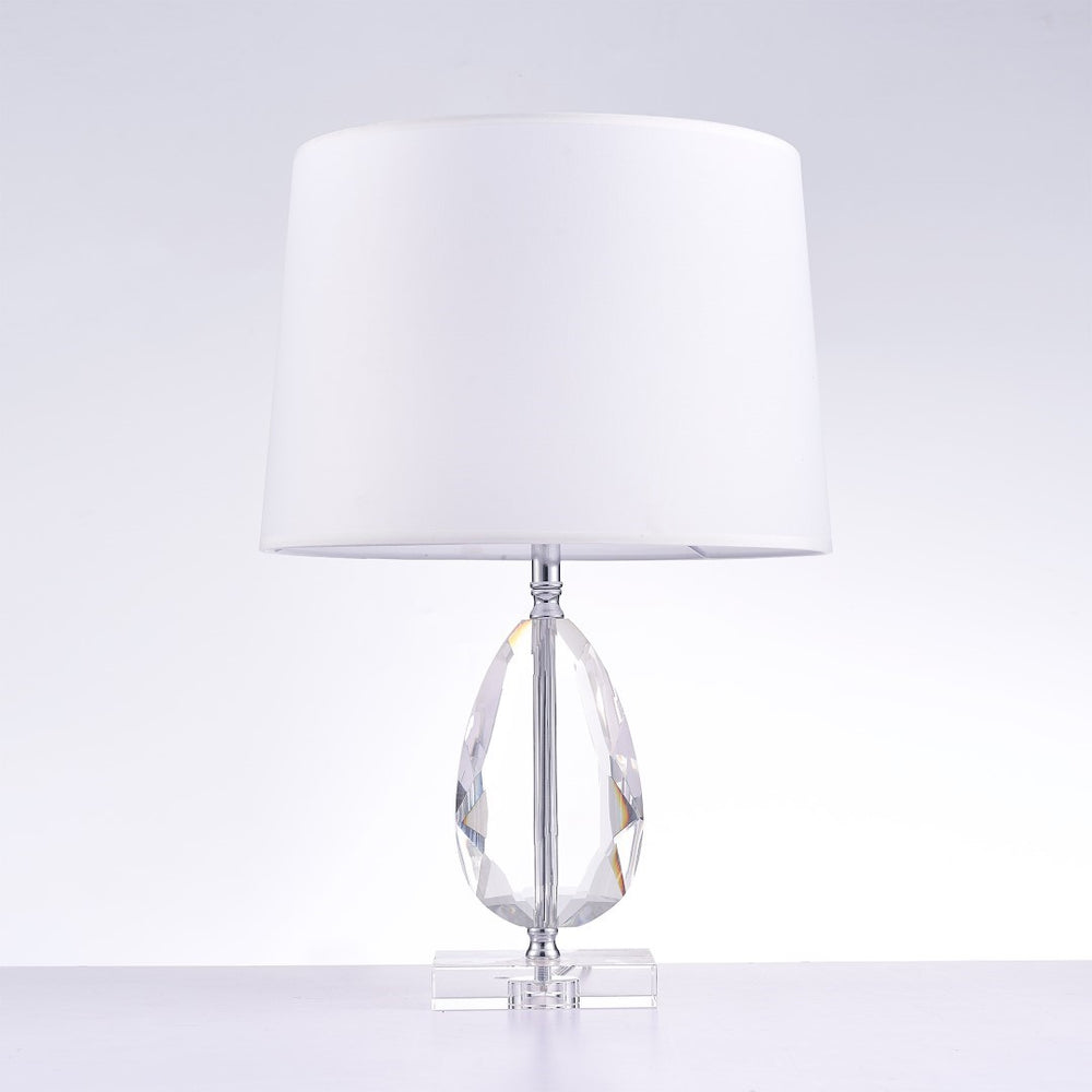 Pasargad Home Trento Contemporary Metal & Acrylic Table Lamp - Chic White & Clear Design For Any Room White Metal & Acrylic Pmt-13