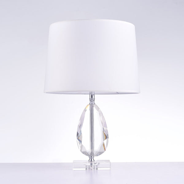 Pasargad Home Trento Contemporary Metal & Acrylic Table Lamp - Chic White & Clear Design For Any Room White Metal & Acrylic Pmt-13