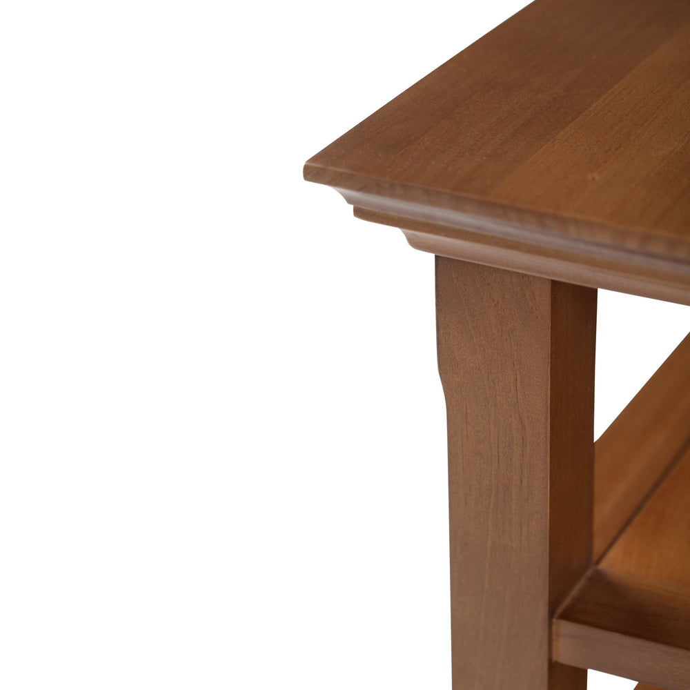 English Elm Acadian End Table - Elegant Solid Wood Design In Light Golden Brown With Open Shelves For Storage B136P159399