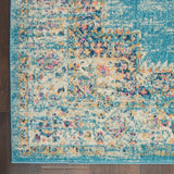 Nourison Passion PSN03 Machine Made Power-loomed Ornamental Border Indoor Only Bohemian Vintage Rug Light Blue, Ivory Light Blue 100% Polypropylene 99446477538