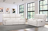 Parker House Parker Living Empire - Verona Ivory Power Reclining Sofa Loveseat and Recliner Verona Ivory Top Grain Leather with Match (X) MEMP-321PH-VIV