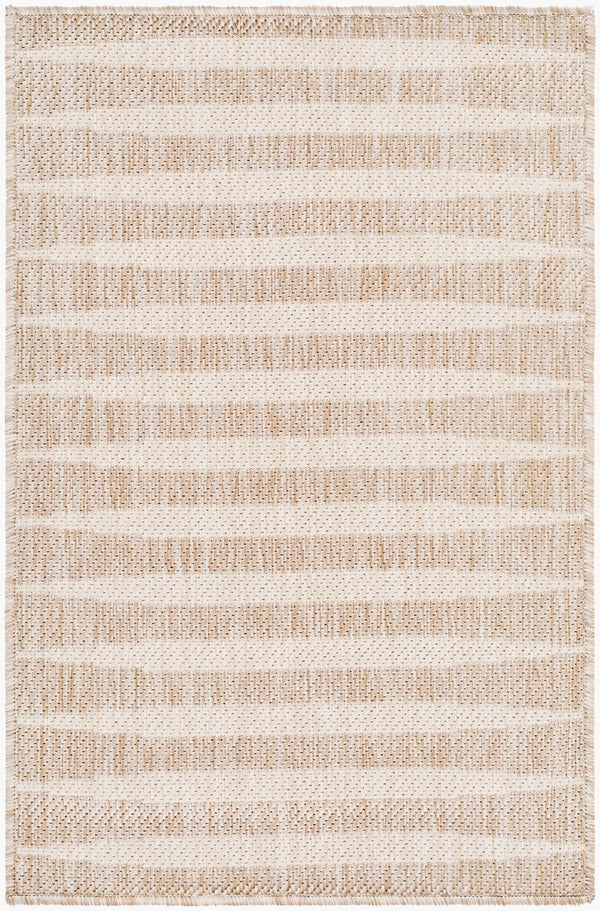 Livabliss Agave Polypropylene Indoor Outdoor Rug Modern Minimalist Woven Entryway Accent Tan, White 2' x 2'11" GAAG2300-2211