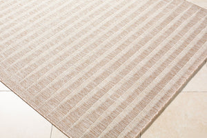 Livabliss Agave Polypropylene Indoor Outdoor Rug Modern Minimalist Woven Entryway Accent Tan, White 7'10" x 10' GAAG2300-71010