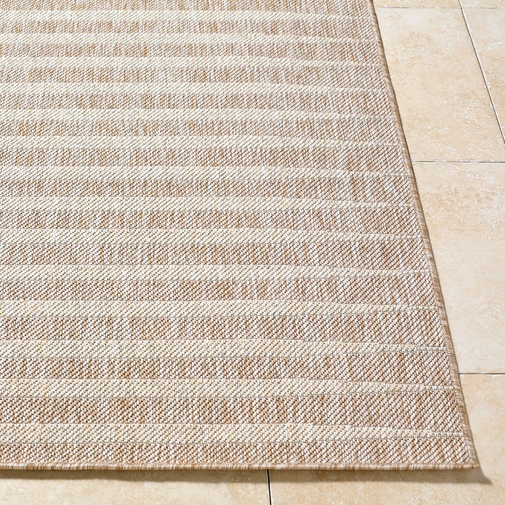 Livabliss Agave Polypropylene Indoor Outdoor Rug Modern Minimalist Woven Entryway Accent Tan, White 7'10" x 10' GAAG2300-71010