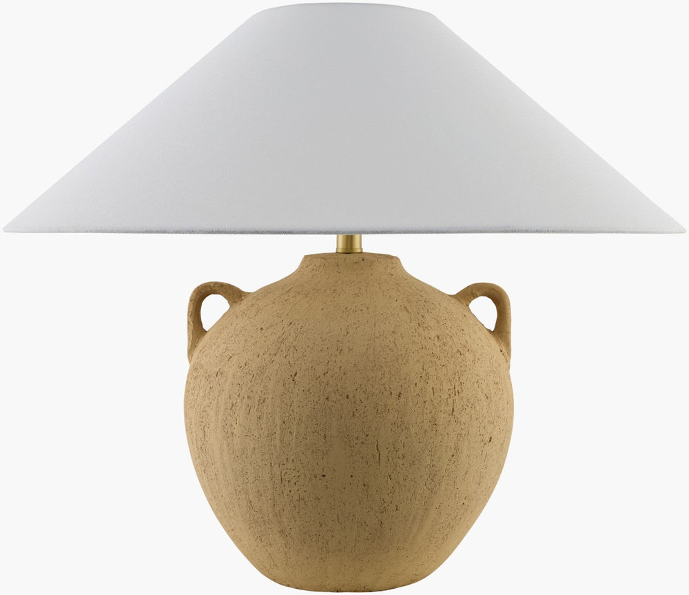 Livabliss Araya Ceramic Base Table Lamp with Wide Linen Shade for Transitional Living Spaces GAAR-002