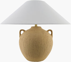 Livabliss Araya Ceramic Base Table Lamp with Wide Linen Shade for Transitional Living Spaces GAAR-002